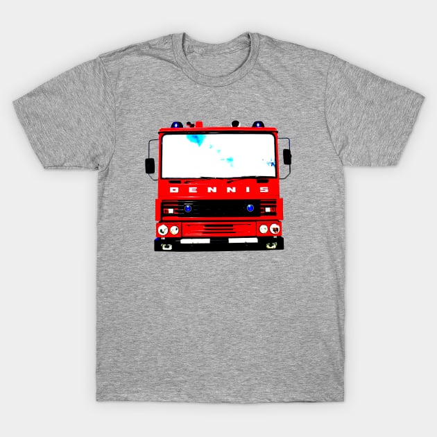 Dennis 1980s British classic fire engine red T-Shirt by soitwouldseem